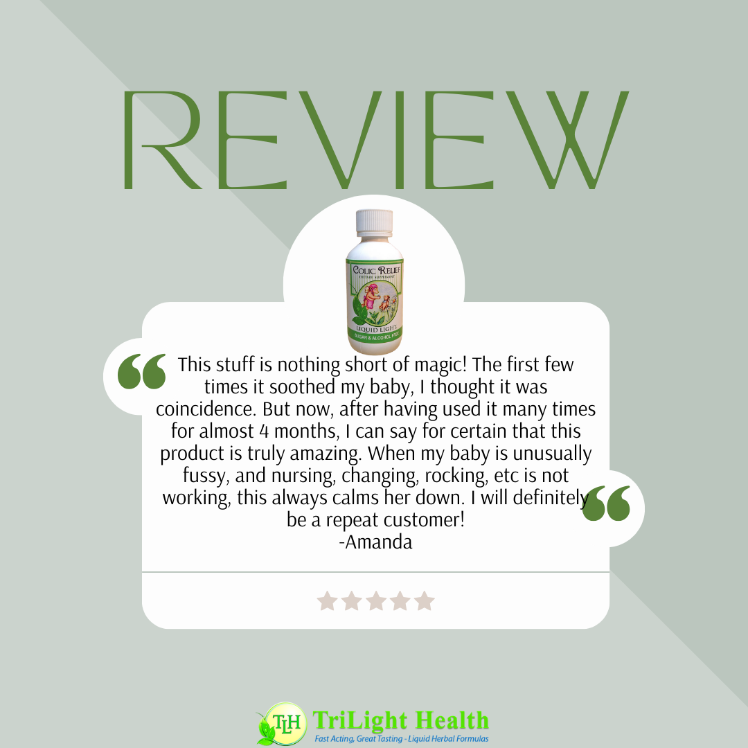 "This stuff is nothing short of magic! The first few times it soothed my baby, I thought it was coincidence. But now, after having used it many times for almost 4 months, I can say for certain that this product is truly amazing. When my baby is unusually fussy, and nursing, changing, rocking, etc is not working, this always calms her down. I will definitely be a repeat customer!" Amanda G Colic Relief Review