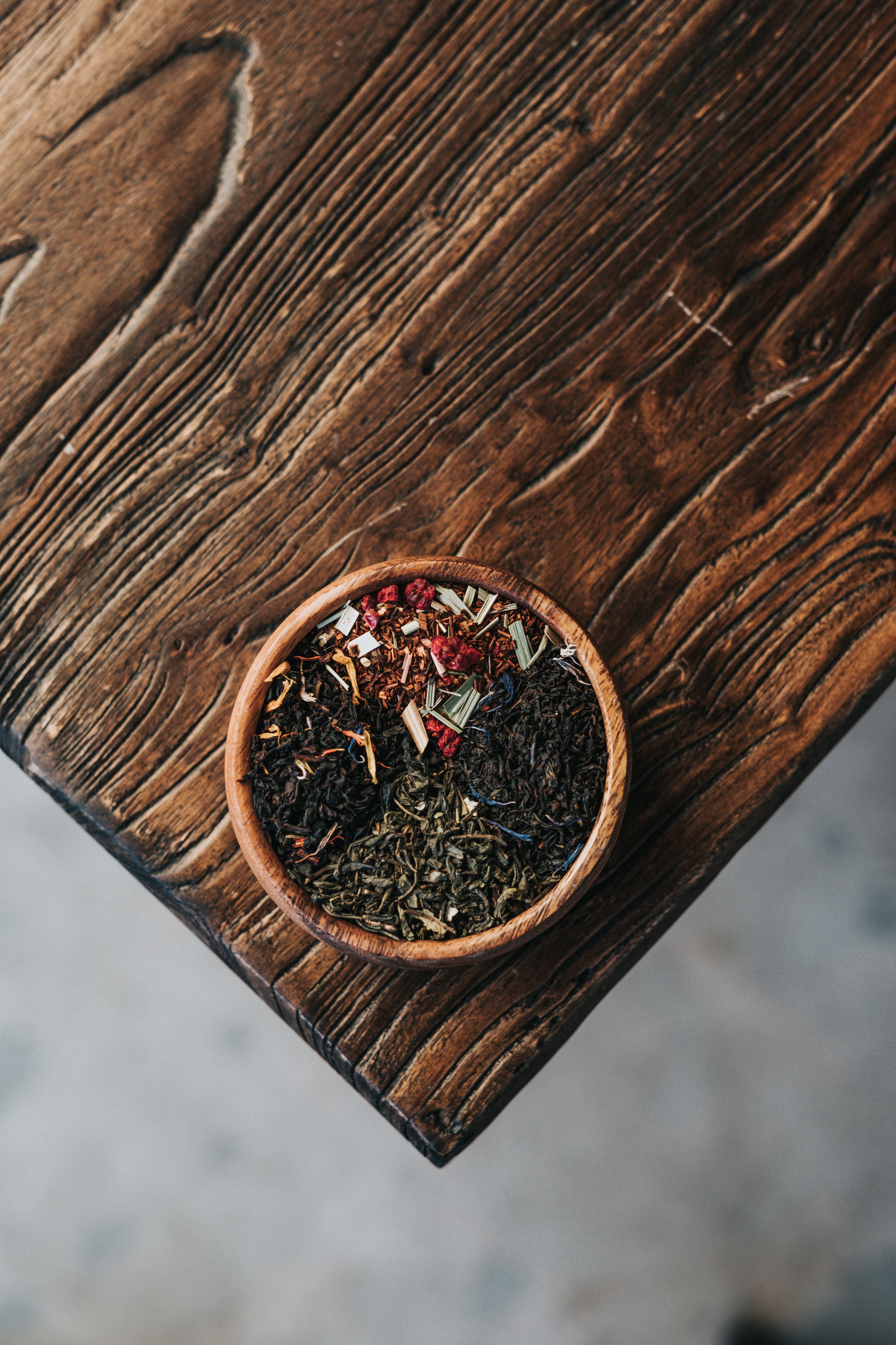 Loose leaf tea blended and ready to be made into an infusion