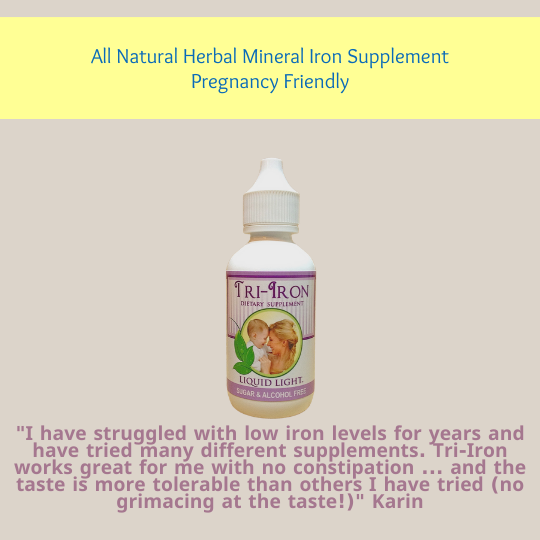 Tri-Iron - All Natural Herbal Mineral Iron Supplement Pregnancy Safe